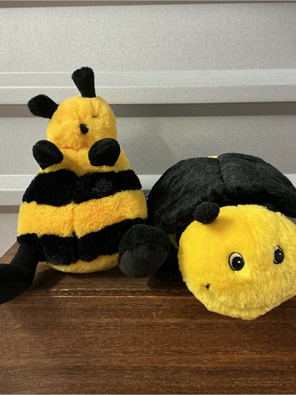 Unipak Bumblebee Chunky Sitting Laying Plush Stuffed Animal Lot of 2